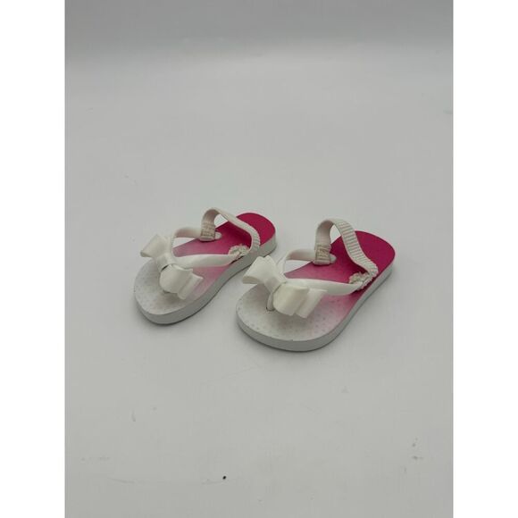 Nicole Miller Girl Size 4 Rubber Sole Easy Slip On Style Flip Flops Multicolor - Picture 2 of 5